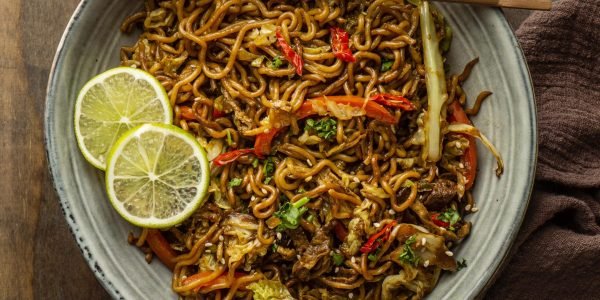 top-view-tasty-composition-noodles-table