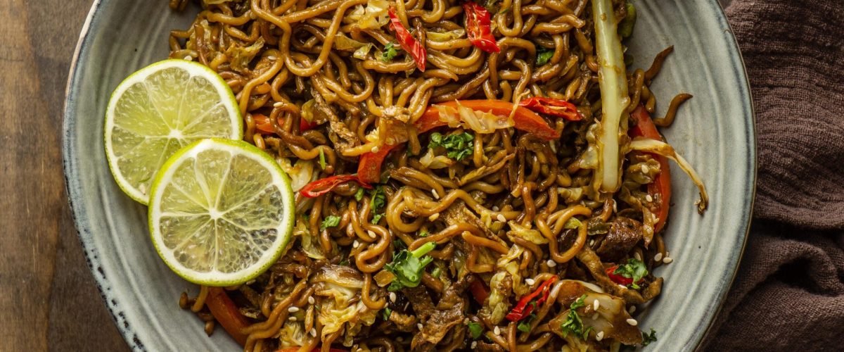 top-view-tasty-composition-noodles-table
